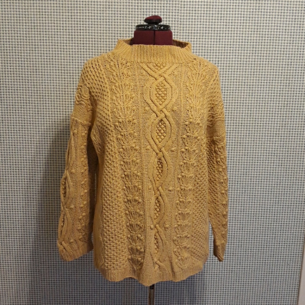 Express gold cable knit sweater